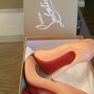 Peach Peep Toe Louboutin Shoes